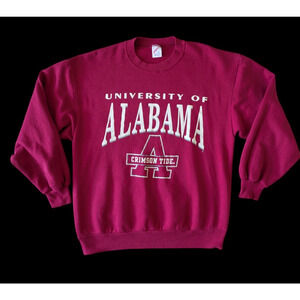 Vintage Alabama Crimson Roll Tide Sweatshirt Crewneck Large Red Football Jerzees